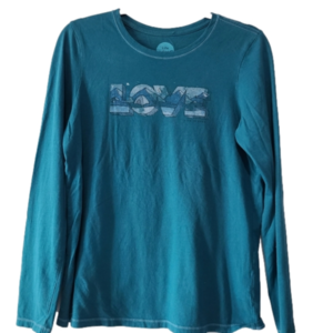 Life is Good Women’s Long Sleeve Crewneck Shirt Classic Fit Size M Casual Tee